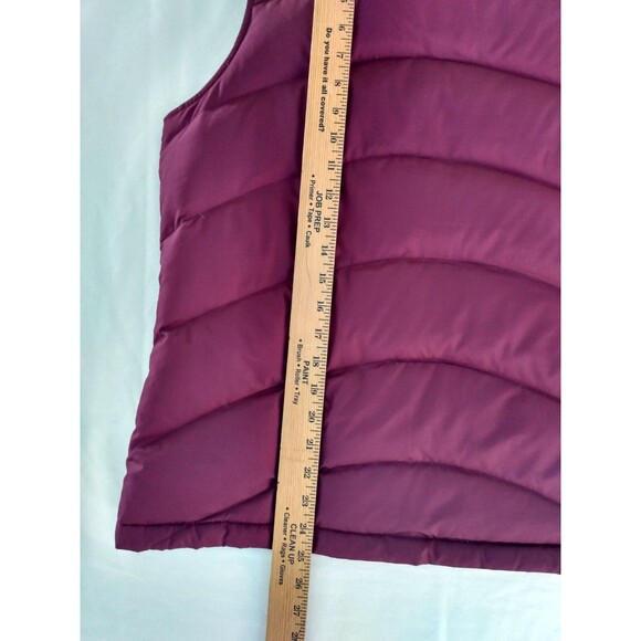 Lands End Down Puffer Vest Women’s M Burgundy  80% Down 20% Feathers Zip Up - Picture 8 of 10
